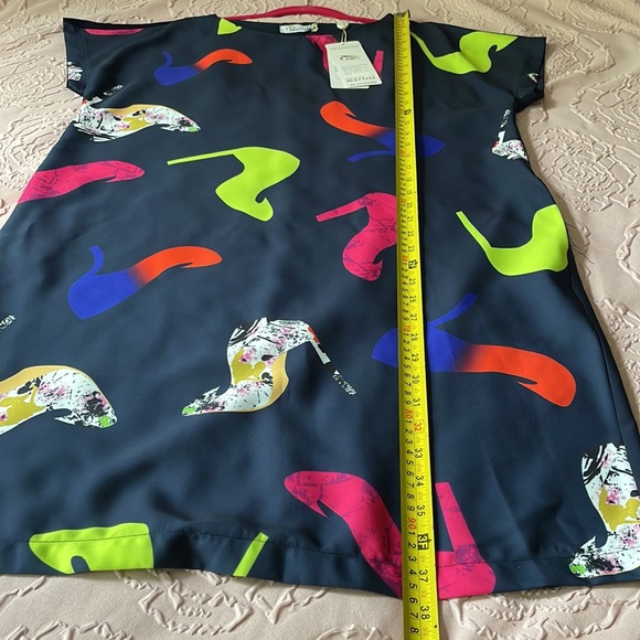 “Marisis” navy blue printed dress. Size L - Picture 7 of 8